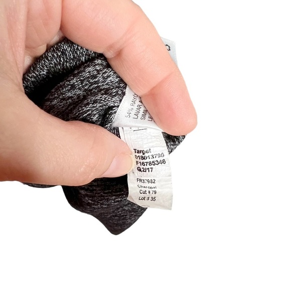 A New Day Charcoal Heather Gray Lace Up Neckline Blouse - Picture 13 of 13